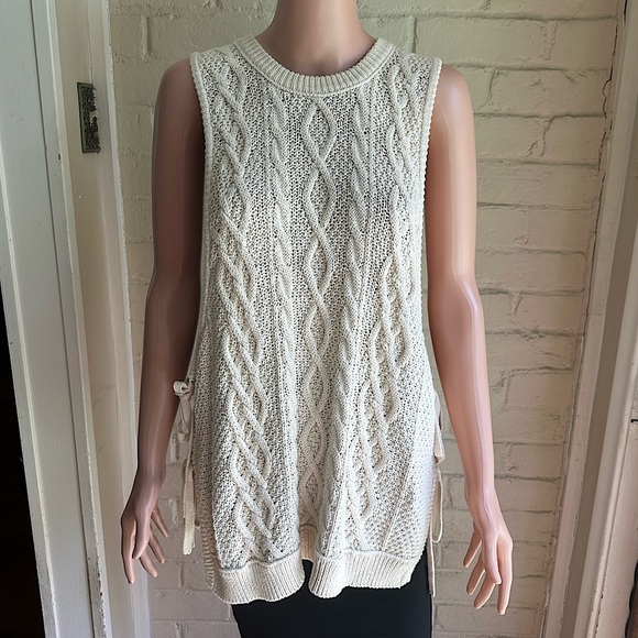 Free People Tops - New Romantics by Free People size small cream colored sweater cut off